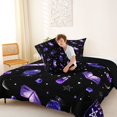 thumbnail image 4 of Homewish Mystic Witch Halloween Full Size Comforter Sets,Palm Crystal Spell Book Pattern Bedding Comforter Set,Black Violet,Black Reversible,3 Pieces,1 Comforter and 2 Pillowcases, 4 of 7