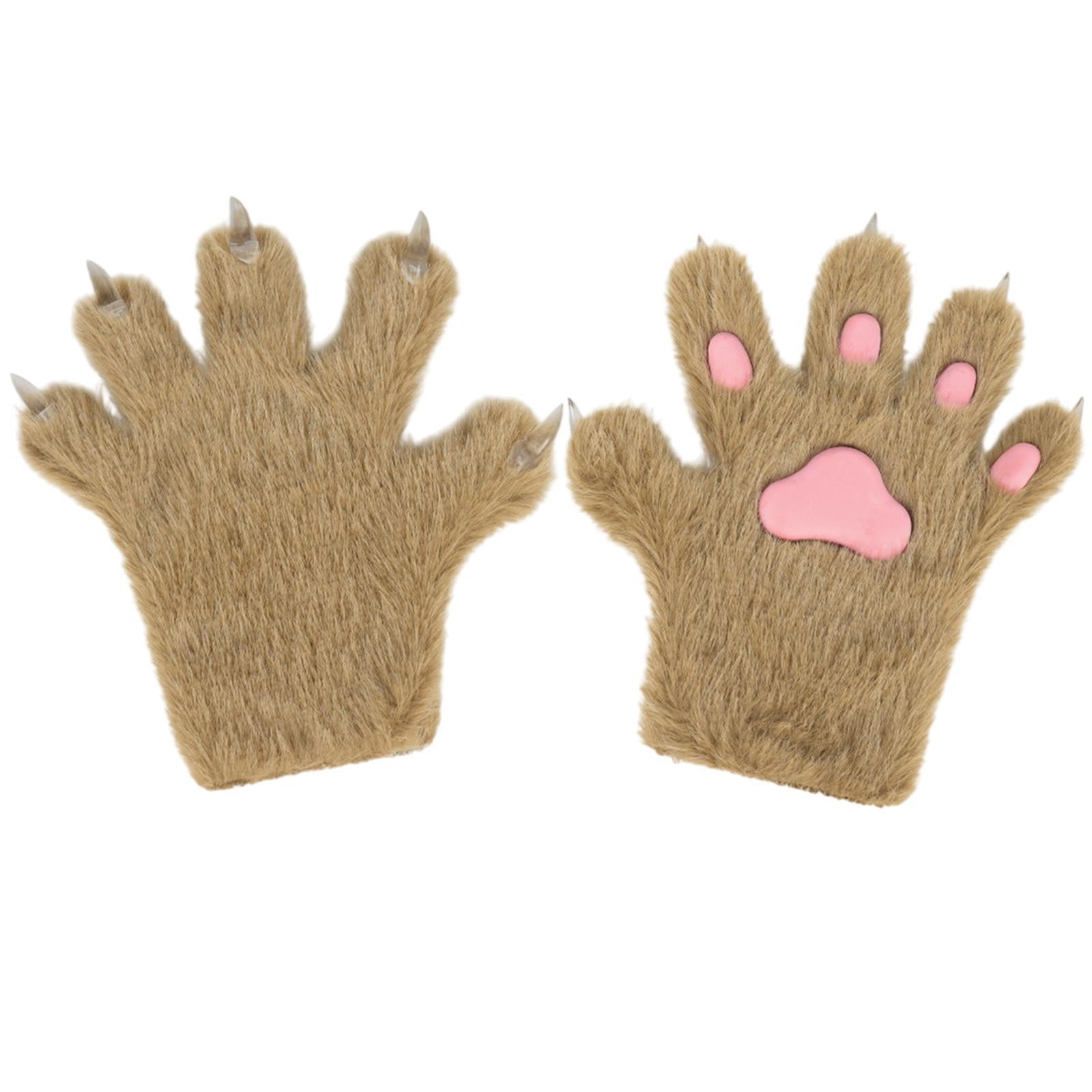 Wxqbjtam Animal Gloves Dress up Animal Claws Handwear Costume Accessories Men Women Props Khaki