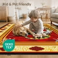 thumbnail image 4 of ODIKA Tibetan Tiger Versus Snake Striped Folk Ornate Border Battle for Dorm Room, Small Living Apartment, Stain Resistant Low Profile, 4 of 7