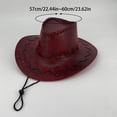 thumbnail image 3 of QASIEATN Everyday Wear Accessories for Men Classic Western Hat With Leather Solid Color Stylish Cowboy Hat Retro Sun Hat, 3 of 6
