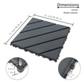 thumbnail image 2 of Plastic Interlocking Deck Tiles,44 Pack Patio Deck Tiles,12"x12" Square Waterproof Outdoor All Weather Use, Outdoor and Indoor Patio Decking Tiles for Poolside Balcony Backyard, Dark Grey, 2 of 6