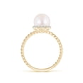 thumbnail image 2 of ANGARA Japanese Akoya Cultured Pearl Twisted Rope Shank Ring in 14K Yellow Gold for Women | June Birthstone, Birthday, Anniversary, Jewelry Gift for Women | Pearl Ring, 2 of 8