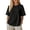 Black, variant on Jane Wardrobe Women’S Vintage Y2K Square Neck Fitted T-Shirt, Contrast Trim Lace Detail Button Front Short Sleeve Top, Soft Stretchy Ribbed Polyester, 1pc, Sizes S M L