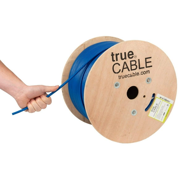 trueCABLE Cat6A Bouclier Plenum (CMP), 1000 Pieds, Vert, 23AWG Cuivre Massif, 750MHz, Poe++ (4Ppoe), ETL Listed, Bouclier en Aluminium (F/UTP), Câble Ethernet en Vrac