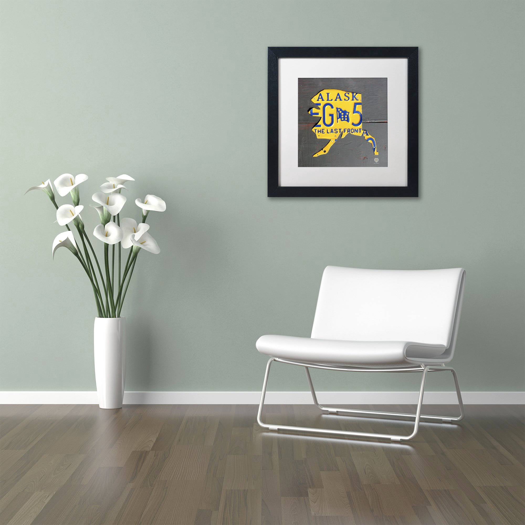 Trademark Fine Art 'Alaska' Canvas Art by Design Turnpike, White Matte, Black Frame
