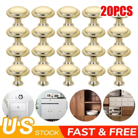 20 Pcs Brushed Cabinet Knobs Drawer Pulls Door Handles Dresser Kitchen Hardwares
