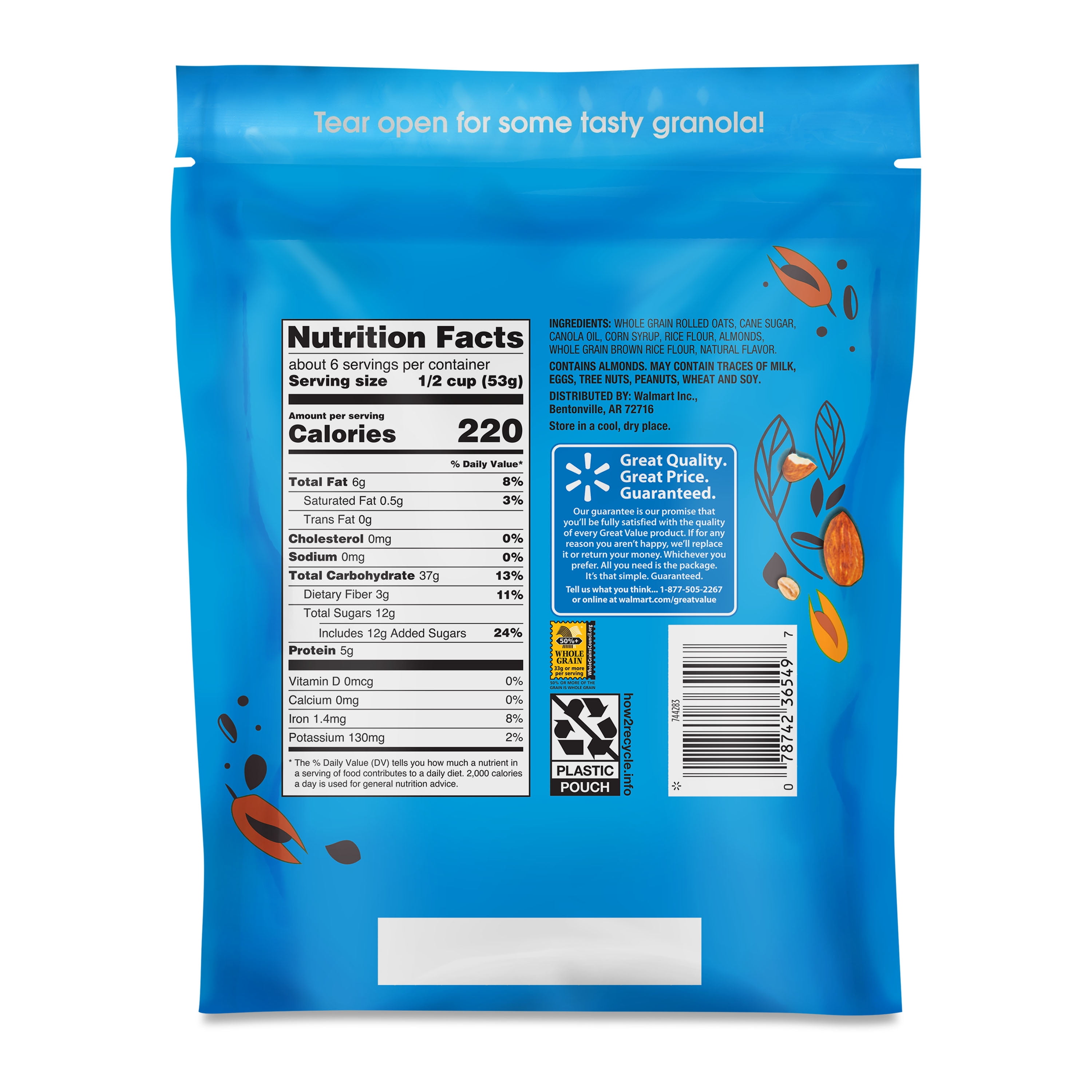 Great Value French Vanilla Almond Granola, 11 oz