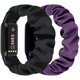 thumbnail image 1 of wonima11 2Pcs Women Men Scrunchie Elastic Braided Solo Loop Stretchy Straps Nylon SportBand Wristband For LUXE (Medium, Black+Purple), 1 of 1