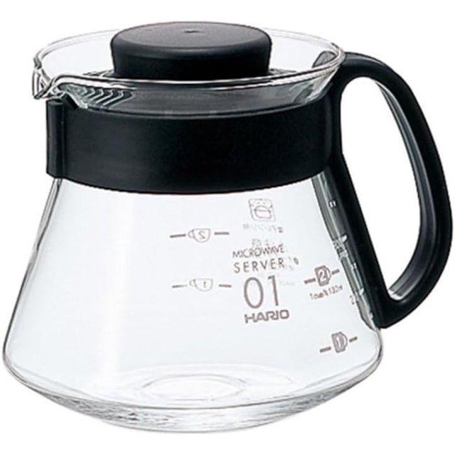 Hario V60 Glass Range Coffee Server, 360ml, Black