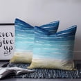 thumbnail image 2 of Summer Coastal 14x14 Pillow Covers Set of 2, Turquoise Ombre Beach Ocean Waves Throw Pillow Covers Decorative Couch Cushion Case, Microfiber Square Pillowcases for Bedroom Car Living Room, 2 of 7
