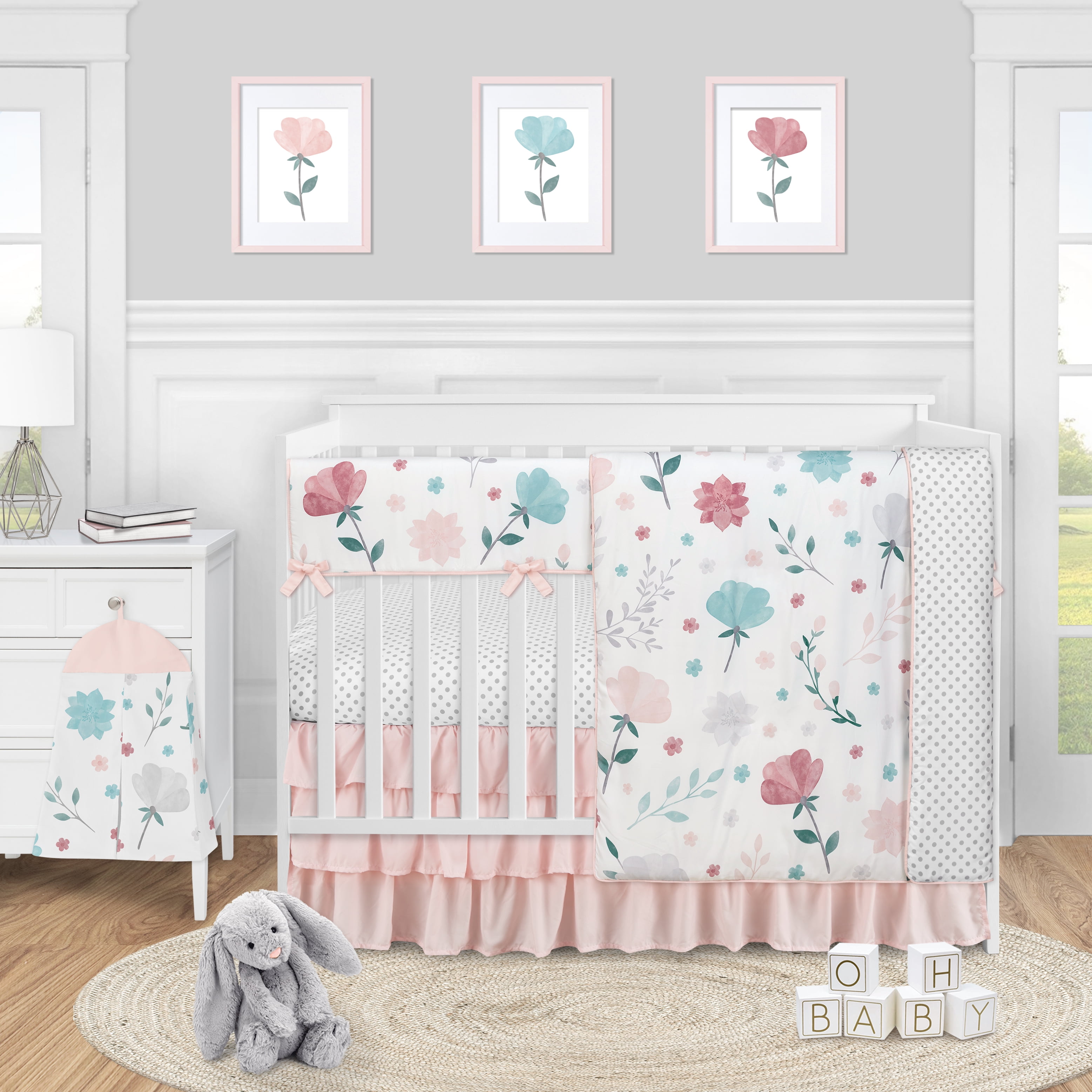 Bacati Love Diamond 2 Piece Crib/Toddler Fitted Sheet Grey/White Bacati Love Diamond 2 Piece Crib/Toddler Fitted Sheet Grey/White