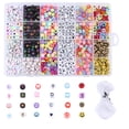 thumbnail image 1 of Juego de cuentas de letras para niños, pulseras de bricolaje, collares, cuentas para hacer joyas, collar con cuentas para niños, kit de fabricación de pulseras como kit de cuentas, regalo para niñas JM, 1 of 4
