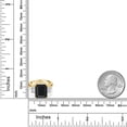 thumbnail image 6 of Gem Stone King 18K Yellow Gold Plated Silver 3-Stone Ring Octagon Black Onyx and Moissanite (6.91 Cttw, Size 5), 6 of 6