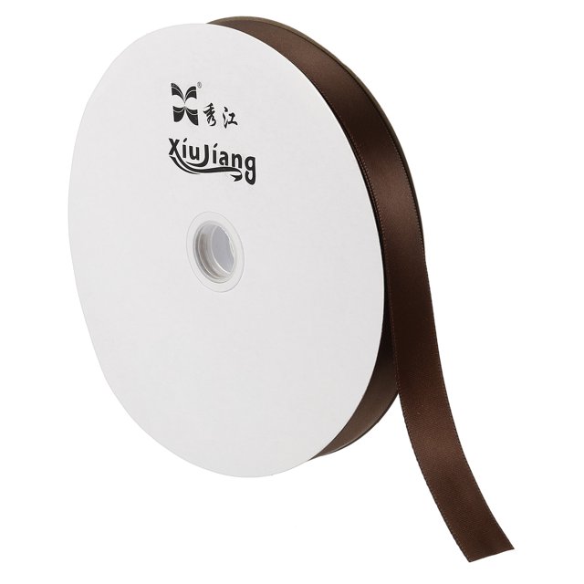 Unique Bargains 0.79' x 100 Yards Double Face Decorate Crafts Roll Satin Ribbon Coffee