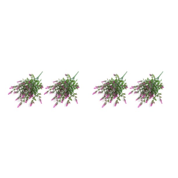 Inteprter De flores artificiales de lavanda, ramo de plantas de 7 puntas, suministro romántico, jarrón de boda exterior para Navidad, Rojo púrpura 2piezas