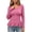 Hot Pink 03, variant on Karymi Cute Tops for Women Solid Ribbed Knit Scoop Neck Long Sleeve Top, Slim Fit Flared Peplum Hem Pullover Sweater, Stretchy Vertical Striped Fitted Shirt