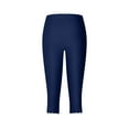 thumbnail image 6 of Capri Leggings for Women Summer Casual Elastic High Waist Wave Hem Workout Yoga Cropped Capris Pants, 6 of 6