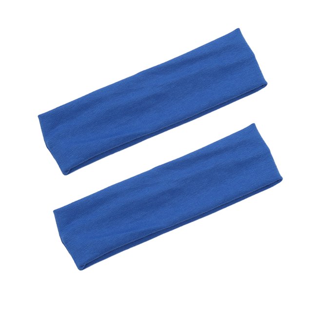 fastboy 2pcs Cotton Non-Slipping Sports Headbands For Workouts Sweat Releasing Workout Sweatbands Blue