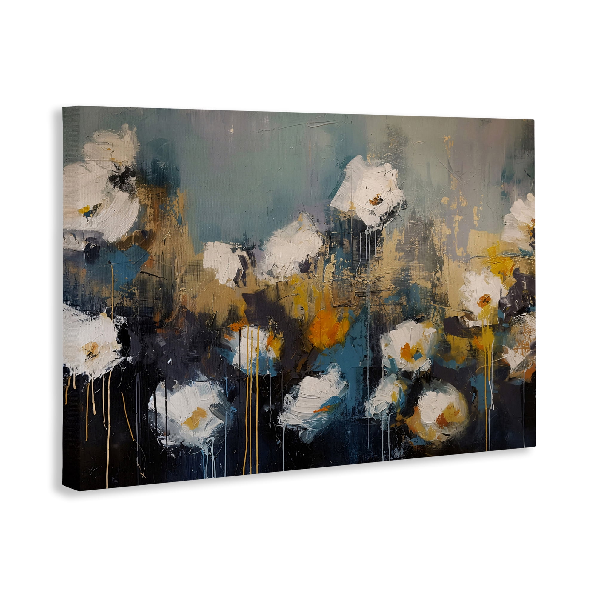 Stupell Industries Contemporary Paint Drip Blossoms Canvas Wall Art, design by Jacky Ngan