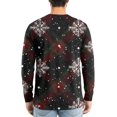 thumbnail image 5 of Men's Fashion Printed Round Neck Long Sleeve Bottoming Shirt Top with Christmas Snow Night Print for Seasonal Outfits and Daily Wear - Soft and Warm Men's Base Layer,Black,L, 5 of 7
