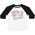thumbnail image 3 of Inktastic Happy Easter with Bunny Face and Easter Eggs Girls Toddler T-Shirt, 3 of 5