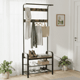 thumbnail image 6 of edx 4-in-1 Coat Rack with Shoe Bench and Hall Tree, entryway bench with 10 Removable Coat Hooks, Sturdy Steel & Wood Entryway Organizer, Anti-Tip Design, Rustic, 6 of 12