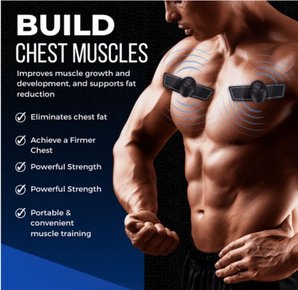 PecBuilder EMS Chest Trainer for Men, Portable Lymphatic Relief