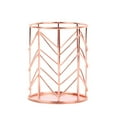 thumbnail image 3 of Rose Gold Pencil Cup, Wire Metal Mesh Pen Holder, Make Up Brush Holder, Heavy Duty Pen Cup, Pen Organizer Accessories for Desk Office Home, 1 Pcs, 3.15x3.15x3.94", 3 of 6