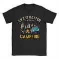 thumbnail image 3 of La vida es mejor en el fogata, divertida camiseta de Camping para hombres y mujeres, tienda de campaña, hoguera, camiseta de senderismo al aire libre, regalo para campistas, 3 of 5
