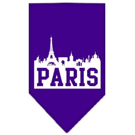 Paris Skyline Screen Print Bandana Purple Small
