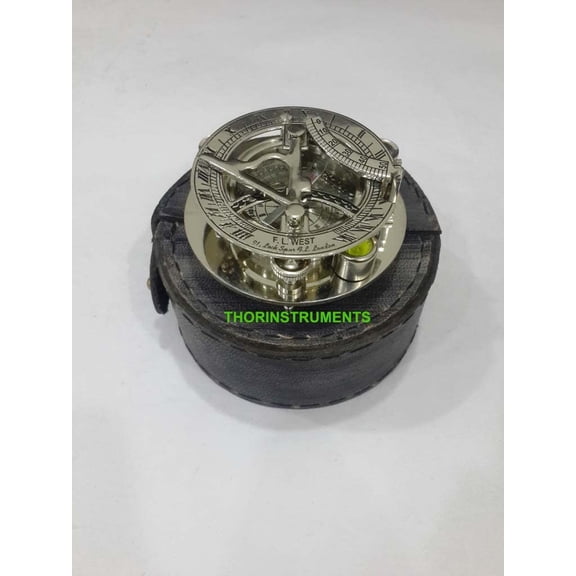 Vintage Maritime Nautical Sundial Compass