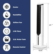 Costway 3-In-1 Evaporative Air Cooler 41 Portable Tower Fan Humidifier