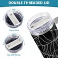 thumbnail image 5 of SKYSONIC Insulated Tumblers with Lids and Straws Handles 40oz Water Bottle Web Black Travel Mug Reusable Stainless Steel Thermos Vacuum, 5 of 7