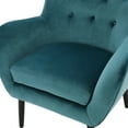 thumbnail image 5 of Modern Wingback Living Room Chair, Upholstered Button Tufted Velvet Accent Chair with Wood Legs, Single Sofa Chair Club Chair Vanity Chair with Padded Seat for Bedroom/Office/Reading Spaces, 5 of 9