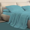 thumbnail image 3 of Malibu Home Collection 100 % Cotton Solid Marine Blue Sheet Set King, 3 of 5