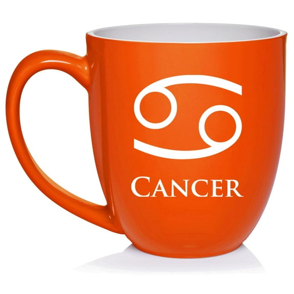 Cancer Zodiac Horoscope Ceramic Coffee Mug Tea Cup Gift (16oz Orange)
