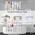 thumbnail image 5 of Christmas Shower Curtain Set with Hooks Red Beige Grey X-mas Trees Shower Curtain for Bathroom 72x72inches Snowflakes Waterproof Fabric Shower Curtains, 5 of 6