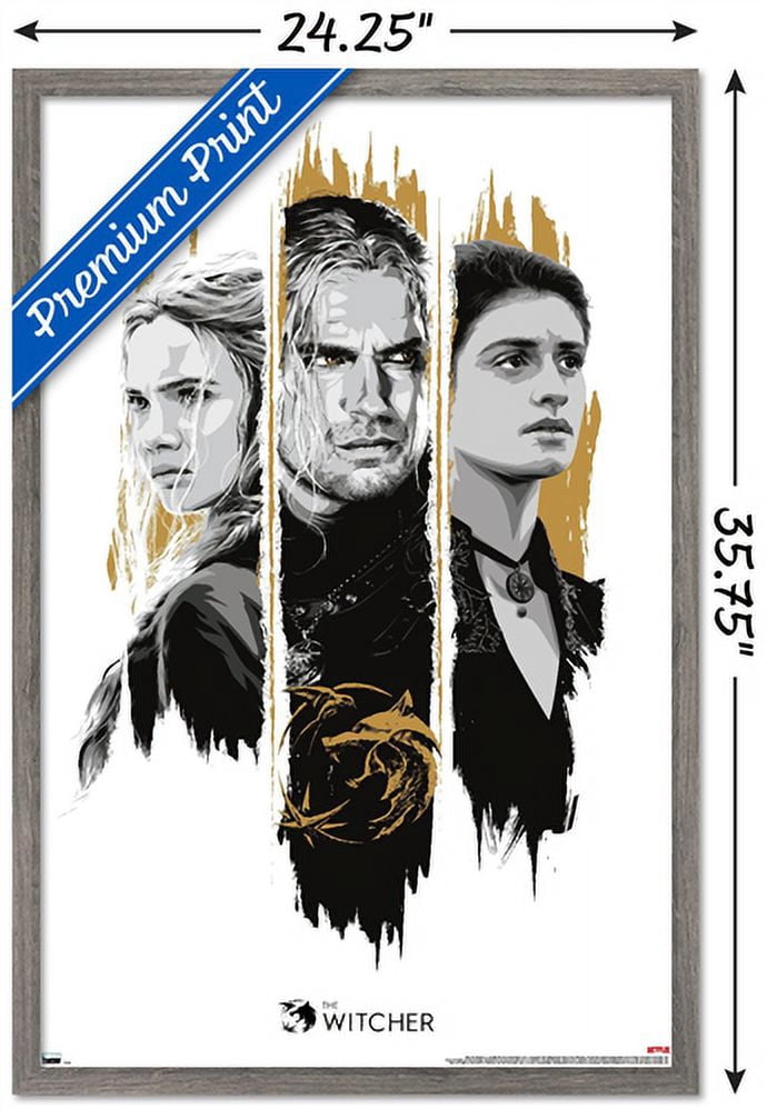 Netflix The Witcher Season 2 - Trio Wall Poster, 22.375" x 34", Framed