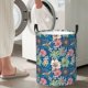 thumbnail image 5 of Balery Colorful Flowers Cesta de ropa redonda con asas, impermeable, independiente, para ropa, juguetes, dormitorio y familia-Small, 5 of 6