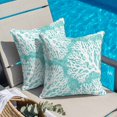 thumbnail image 4 of Throw Pillow Covers, Teal Green Coastal Decorative Throw Pillow Covers 20x20 Inch, Summer Nautical Ocean Beach Square Linen Pillow Cases for Couch/Living Room/Sofa, 4 of 9