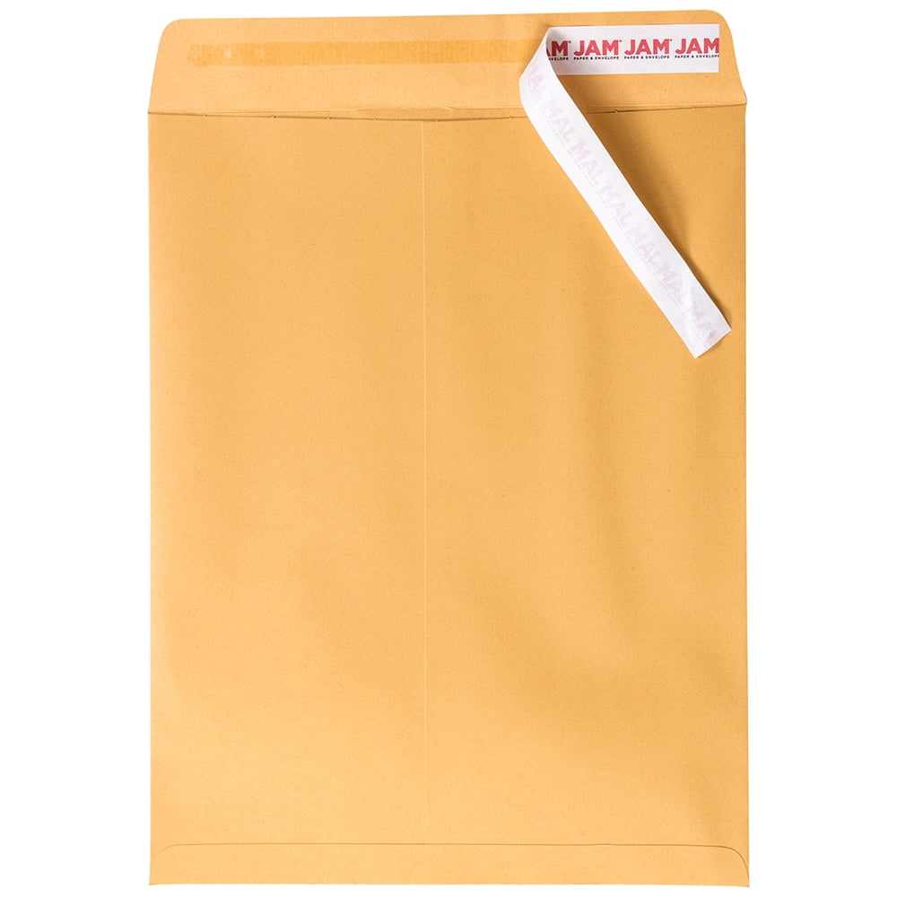 JAM Paper Open End Catalog Envelopes, 10 x 13, Brown Kraft Manila, 50 per Pack