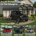 thumbnail image 6 of WUKHG 12x20FT Heavy Duty Metal Carport, Outdoor Car port Canopy with Iron Roof, Durable All-Weather Shelter for Cars, Trucks, Boats & Outdoor Equipment, Easy Quick-Install Assembly, 6 of 10