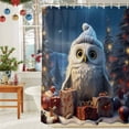 thumbnail image 6 of Christmas Owl Shower Curtains for Bathroom, with Gift Santa Hat Christmas Tree Blue Sky Waterproof Fabric Shower Curtain for Bathroom Bathtub Decoration, Machine Washable, 72"x72", 6 of 9