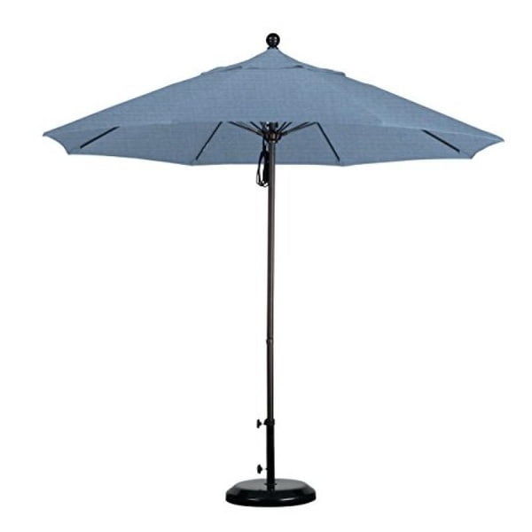 9' Fiberglass Market Umbrella Pulley Open Bronze/Sunbrella/Air Blue ...