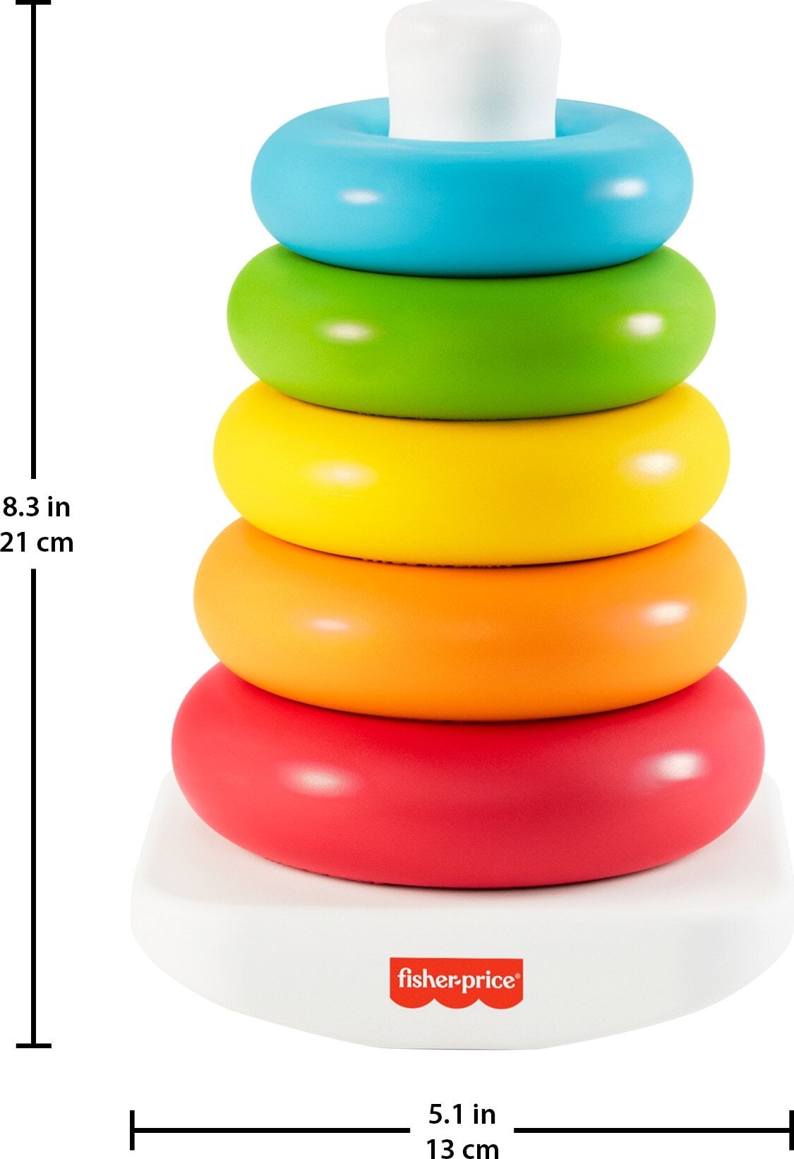 Fisher-Price Rock-a-Stack Ring Stacking Toy for Infants, Made with Plant-Based Materials