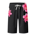 thumbnail image 3 of KHONTS Women's Floral Printed Bermuda Shorts High Waist Straight Leg Beach Shorts Casual Fashion Vacation Pants Black XL, 3 of 3