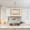 thumbnail image 2 of Gold chandeliers for dining room, 6-Light Geometric Modern Farmhouse Hanging Metal for Kitchen Island Pendant Lights Fixture, 2 of 10