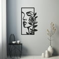 thumbnail image 3 of LaModaHome Exclusive Silhouette Of Woman With Flower On Face Line Art Metal Wall Art – Durable & Artistic Metal Wall Art for Home and Office Decor, Perfect for Any Interior Design Aesthetic, 3 of 4