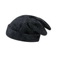 thumbnail image 3 of segolike Cute Rabbit Ear Knitted Hat Knit Hat Adults Warm Hat Casual Headgear Comfortable Beanie for Hiking Camping Outdoor Black, 3 of 8