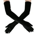 thumbnail image 3 of Dress Choice Women 20s Satin Gloves Long Velvet Gloves Opera Length Costume Evening Banquet Party Wedding Dance Gloves, 3 of 5